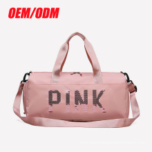 Pink Duffle Metallic Multicolor Gym Bag Logo